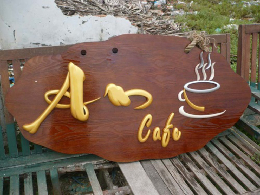 Biển gỗ mỹ thuật, chữ nổi, biển gỗ khắc chìm